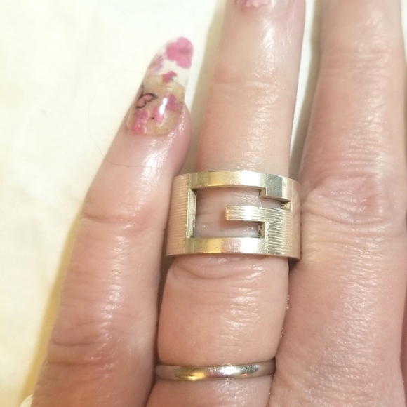 Gucci Jewelry - GUCCI Logo Cigar Band Ring 925 Sterling Silver
